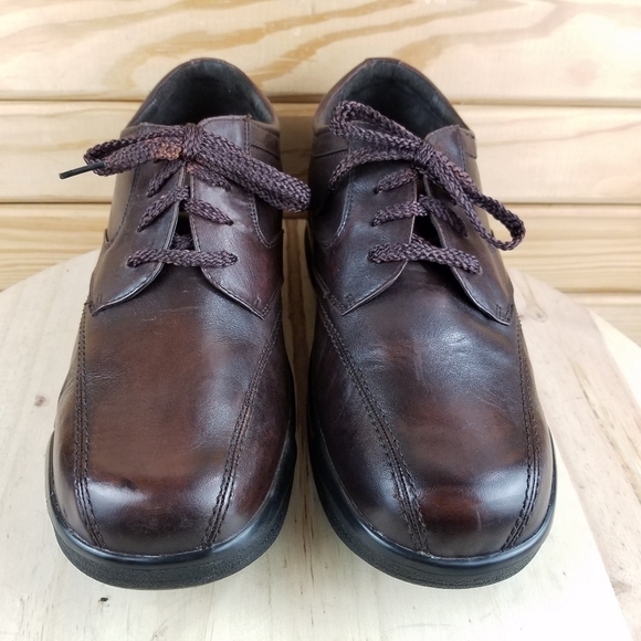 Apex B2060M Brown Leather Comfort Casual Shoes Lace-up Oxfords Men's 10M - Picture 2 of 11